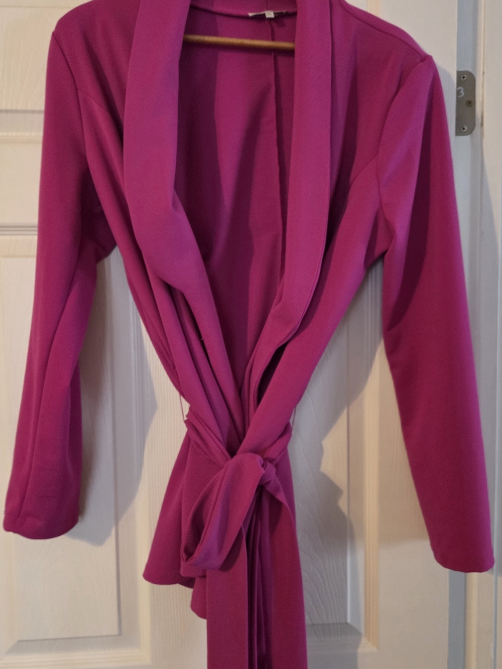 Women's Fuchsia Wrap Blazer with Tie Waist